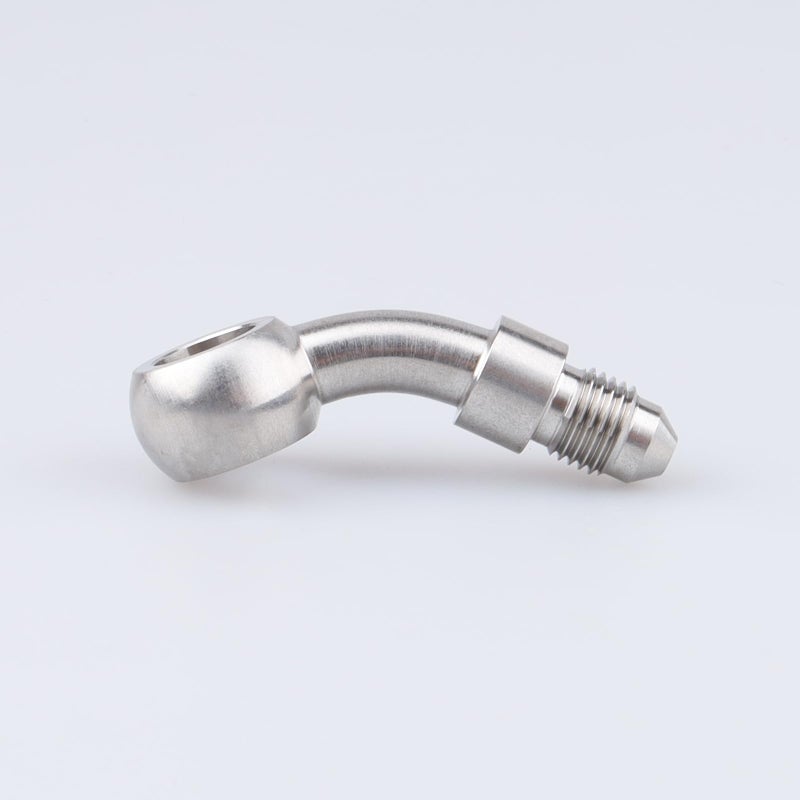 AC PERFORMANCE Stainless Steel 45 Degree -3 AN Male to Banjo Eye Hole Diameter 10.2mm Brake Banjo Fitting for AN3 PTFE Brake Hose Line - Image 2